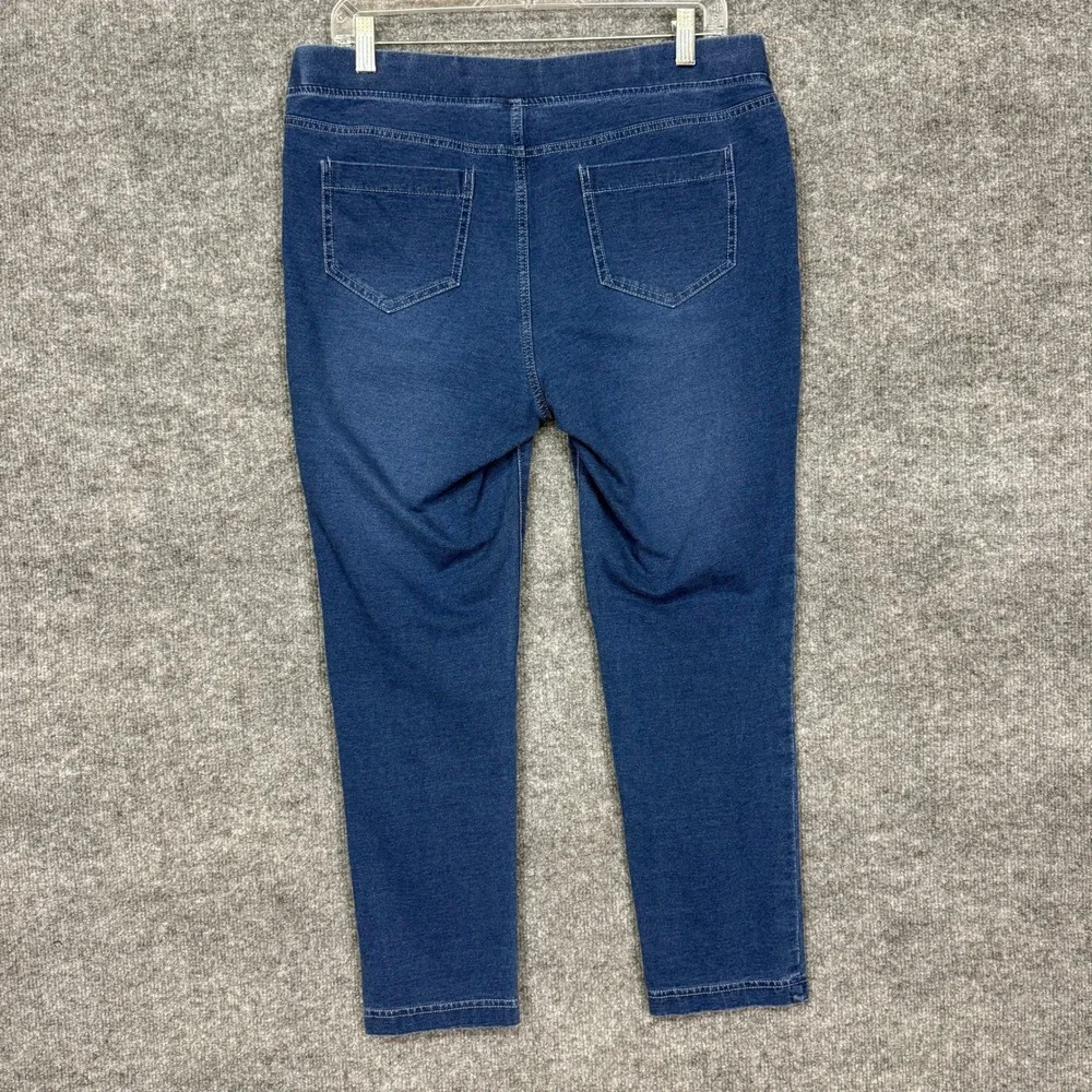 J Jill Pure Jill Indigo Leggings Womens MP Blue Stretch Knit Pull On High Rise